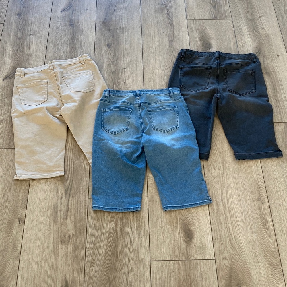 DG2 Diane Gilman Capri Cropped Pants SET Women’s S Blue Black Khaki Denim Jeans